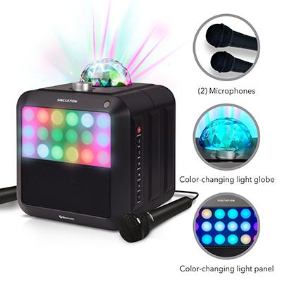 SPKA25 - STAR BURST All-In-One Karaoke Party System with Bluetooth and Two Microphones